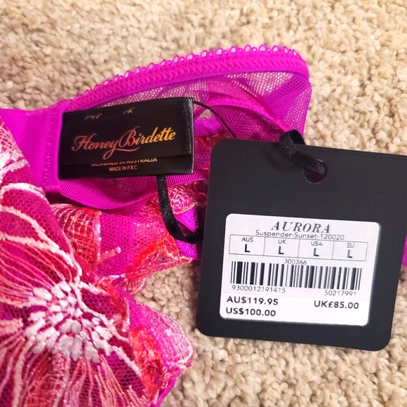 Honey Birdette Aurora Sunset Suspender Size Large - Picture 3 of 3